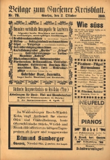 Beilage zum Gnesener Kreisblatt 1910.10.02 Nr78