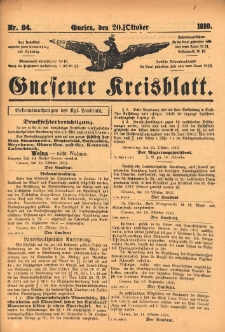 Gnesener Kreisblatt 1910.10.20 Nr84