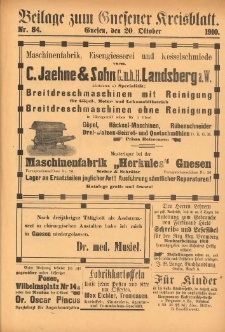 Beilage zum Gnesener Kreisblatt 1910.10.20 Nr84