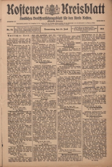 Kostener Kreisblatt: amtliches Veröffentlichungsblatt für den Kreis Kosten 1915.06.17 Jg.50 Nr72