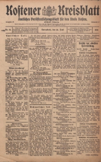 Kostener Kreisblatt: amtliches Ver&ouml;ffentlichungsblatt f&uuml;r den Kreis Kosten 1915.06.26 Jg.50 Nr76