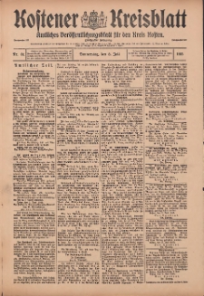 Kostener Kreisblatt: amtliches Veröffentlichungsblatt für den Kreis Kosten 1915.07.08 Jg.50 Nr81