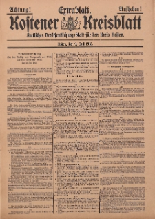 Kostener Kreisblatt: amtliches Ver&ouml;ffentlichungsblatt f&uuml;r den Kreis Kosten 1915.07.03 Jg.50 Extrablatt
