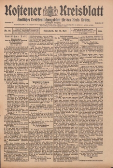 Kostener Kreisblatt: amtliches Veröffentlichungsblatt für den Kreis Kosten 1915.07.17 Jg.50 Nr85