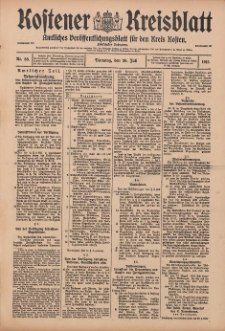Kostener Kreisblatt: amtliches Ver&ouml;ffentlichungsblatt f&uuml;r den Kreis Kosten 1915.07.20 Jg.50 Nr86