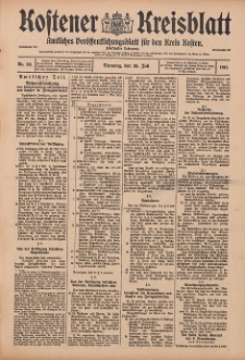 Kostener Kreisblatt: amtliches Veröffentlichungsblatt für den Kreis Kosten 1915.07.20 Jg.50 Nr86