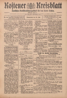 Kostener Kreisblatt: amtliches Ver&ouml;ffentlichungsblatt f&uuml;r den Kreis Kosten 1915.07.24 Jg.50 Nr88
