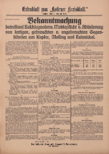 Extrablatt zum ,,Kostener Kreisblatt" 1915.08.02 Jg.50