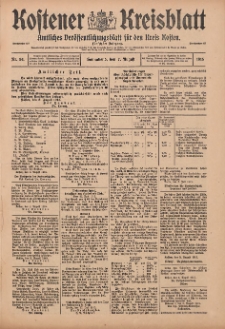 Kostener Kreisblatt: amtliches Veröffentlichungsblatt für den Kreis Kosten 1915.08.08 Jg.50 Nr94