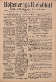 Kostener Kreisblatt: amtliches Ver&ouml;ffentlichungsblatt f&uuml;r den Kreis Kosten 1915.08.10 Jg.50 Nr95