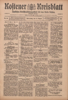 Kostener Kreisblatt: amtliches Veröffentlichungsblatt für den Kreis Kosten 1915.08.12 Jg.50 Nr96