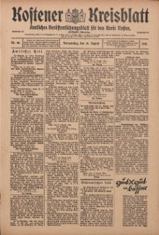 Kostener Kreisblatt: amtliches Veröffentlichungsblatt für den Kreis Kosten 1915.08.19 Jg.50 Nr99