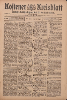 Kostener Kreisblatt: amtliches Veröffentlichungsblatt für den Kreis Kosten 1915.08.21 Jg.50 Nr100