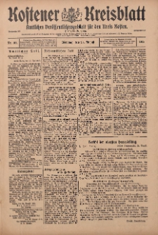 Kostener Kreisblatt: amtliches Ver&ouml;ffentlichungsblatt f&uuml;r den Kreis Kosten 1915.08.24 Jg.50 Nr101