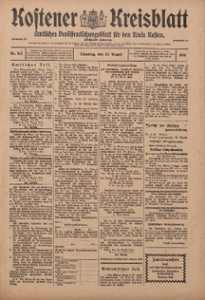 Kostener Kreisblatt: amtliches Veröffentlichungsblatt für den Kreis Kosten 1915.08.31 Jg.50 Nr104