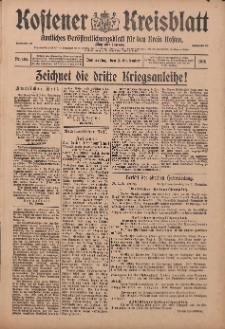 Kostener Kreisblatt: amtliches Veröffentlichungsblatt für den Kreis Kosten 1915.09.02 Jg.50 Nr105