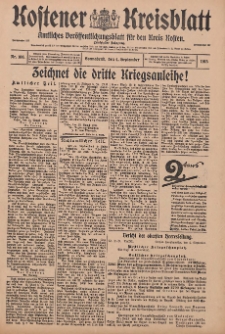 Kostener Kreisblatt: amtliches Veröffentlichungsblatt für den Kreis Kosten 1915.09.04 Jg.50 Nr106