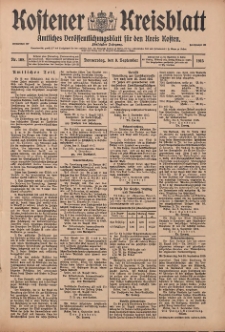 Kostener Kreisblatt: amtliches Veröffentlichungsblatt für den Kreis Kosten 1915.09.09 Jg.50 Nr108