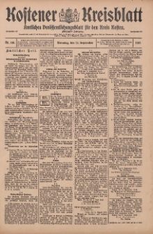 Kostener Kreisblatt: amtliches Veröffentlichungsblatt für den Kreis Kosten 1915.09.14 Jg.50 Nr110