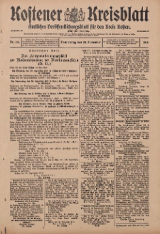 Kostener Kreisblatt: amtliches Veröffentlichungsblatt für den Kreis Kosten 1915.09.23 Jg.50 Nr114