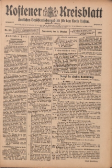 Kostener Kreisblatt: amtliches Ver&ouml;ffentlichungsblatt f&uuml;r den Kreis Kosten 1915.10.02 Jg.50 Nr118