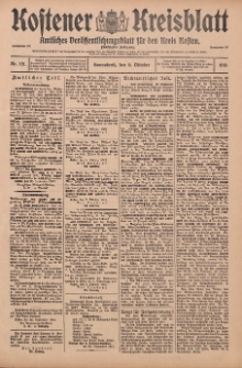 Kostener Kreisblatt: amtliches Veröffentlichungsblatt für den Kreis Kosten 1915.10.09 Jg.50 Nr121