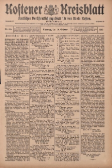 Kostener Kreisblatt: amtliches Ver&ouml;ffentlichungsblatt f&uuml;r den Kreis Kosten 1915.10.19 Jg.50 Nr125