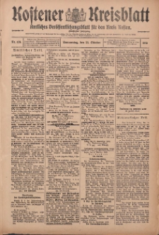 Kostener Kreisblatt: amtliches Ver&ouml;ffentlichungsblatt f&uuml;r den Kreis Kosten 1915.10.21 Jg.50 Nr126