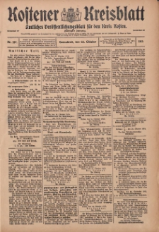 Kostener Kreisblatt: amtliches Ver&ouml;ffentlichungsblatt f&uuml;r den Kreis Kosten 1915.10.27 Jg.50 Nr127