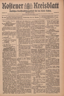 Kostener Kreisblatt: amtliches Veröffentlichungsblatt für den Kreis Kosten 1915.10.28 Jg.50 Nr129