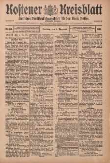 Kostener Kreisblatt: amtliches Veröffentlichungsblatt für den Kreis Kosten 1915.11.02 Jg.50 Nr131