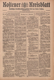 Kostener Kreisblatt: amtliches Ver&ouml;ffentlichungsblatt f&uuml;r den Kreis Kosten 1915.11.02 Jg.50 Nr131