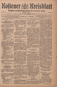 Kostener Kreisblatt: amtliches Veröffentlichungsblatt für den Kreis Kosten 1915.12.14 Jg.50 Nr149