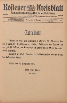 Kostener Kreisblatt: amtliches Veröffentlichungsblatt für den Kreis Kosten 1915.11.15 Jg.50: Extrablatt