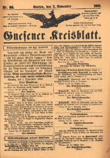 Gnesener Kreisblatt 1910.11.03 Nr88