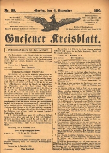 Gnesener Kreisblatt 1910.11.06 Nr89