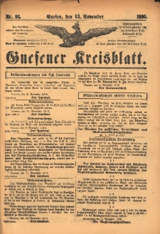 Gnesener Kreisblatt 1910.11.13 Nr91