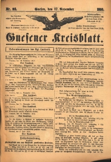 Gnesener Kreisblatt 1910.11.17 Nr92