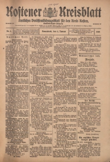 Kostener Kreisblatt: amtliches Veröffentlichungsblatt für den Kreis Kosten 1916.01.01 Jg.51 Nr1