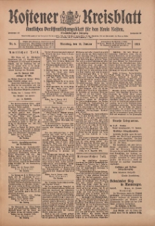 Kostener Kreisblatt: amtliches Ver&ouml;ffentlichungsblatt f&uuml;r den Kreis Kosten 1916.01.11 Jg.51 Nr5