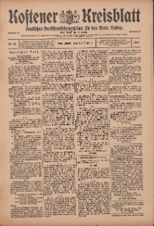 Kostener Kreisblatt: amtliches Ver&ouml;ffentlichungsblatt f&uuml;r den Kreis Kosten 1916.01.29 Jg.51 Nr13
