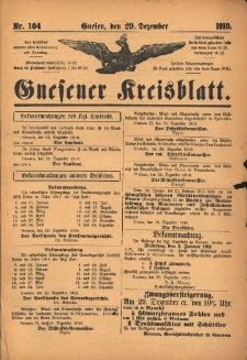 Gnesener Kreisblatt 1910.12.29 Nr104