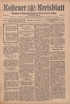 Kostener Kreisblatt: amtliches Veröffentlichungsblatt für den Kreis Kosten 1916.02.29 Jg.51 Nr26