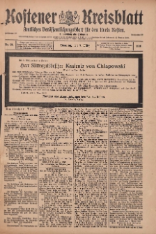 Kostener Kreisblatt: amtliches Ver&ouml;ffentlichungsblatt f&uuml;r den Kreis Kosten 1916.03.07 Jg.51 Nr29