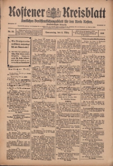 Kostener Kreisblatt: amtliches Ver&ouml;ffentlichungsblatt f&uuml;r den Kreis Kosten 1916.03.09 Jg.51 Nr30