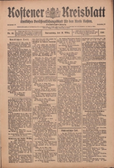Kostener Kreisblatt: amtliches Ver&ouml;ffentlichungsblatt f&uuml;r den Kreis Kosten 1916.03.16 Jg.51 Nr33