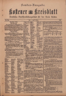 Kostener Kreisblatt: amtliches Ver&ouml;ffentlichungsblatt f&uuml;r den Kreis Kosten 1916.03.17 Jg.51 Nr33a: Sonder Ausgabe