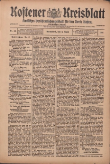 Kostener Kreisblatt: amtliches Veröffentlichungsblatt für den Kreis Kosten 1916.04.08 Jg.51 Nr43