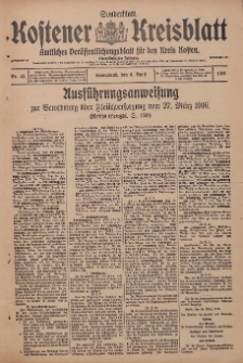 Kostener Kreisblatt: amtliches Veröffentlichungsblatt für den Kreis Kosten 1916.04.08 Jg.51 Nr43: Sonderblatt