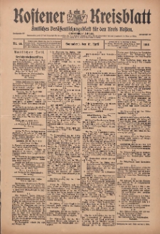 Kostener Kreisblatt: amtliches Ver&ouml;ffentlichungsblatt f&uuml;r den Kreis Kosten 1916.04.15 Jg.51 Nr46